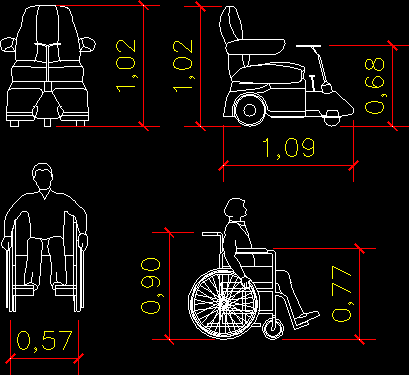 wheelchair cad drawing